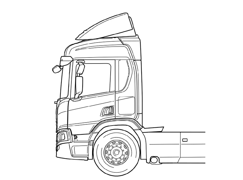 P-sleeper cab illustration