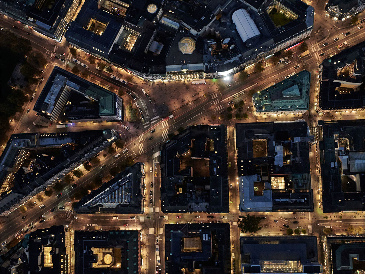Aerial view of city