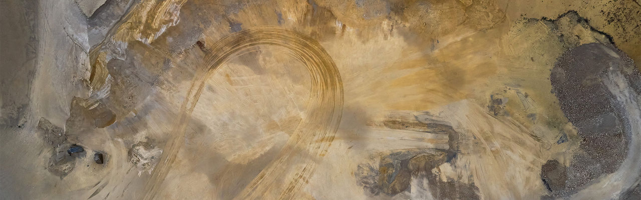Aerial view of a gravel pit