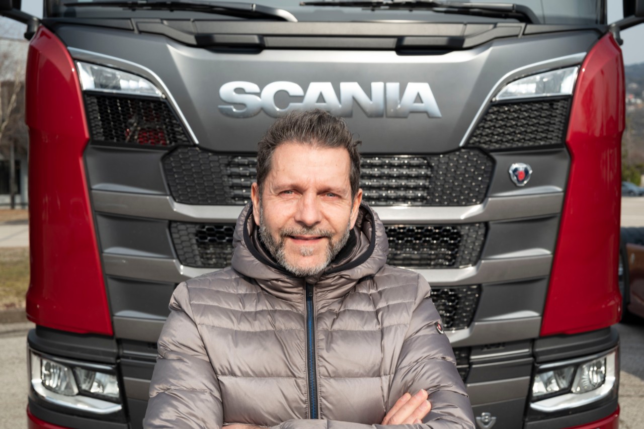 Andrea Giovannini, venditore di Scania Commerciale: con il suo ingresso in Scania ha realizzato il sogno di quando era bambino