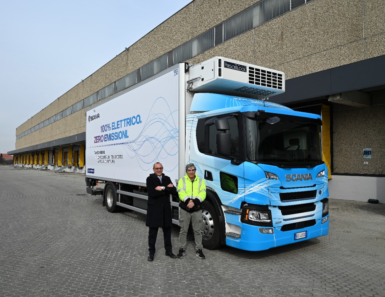 Il test drive del veicolo elettrico Scania di Sepe Logistica e Unilever