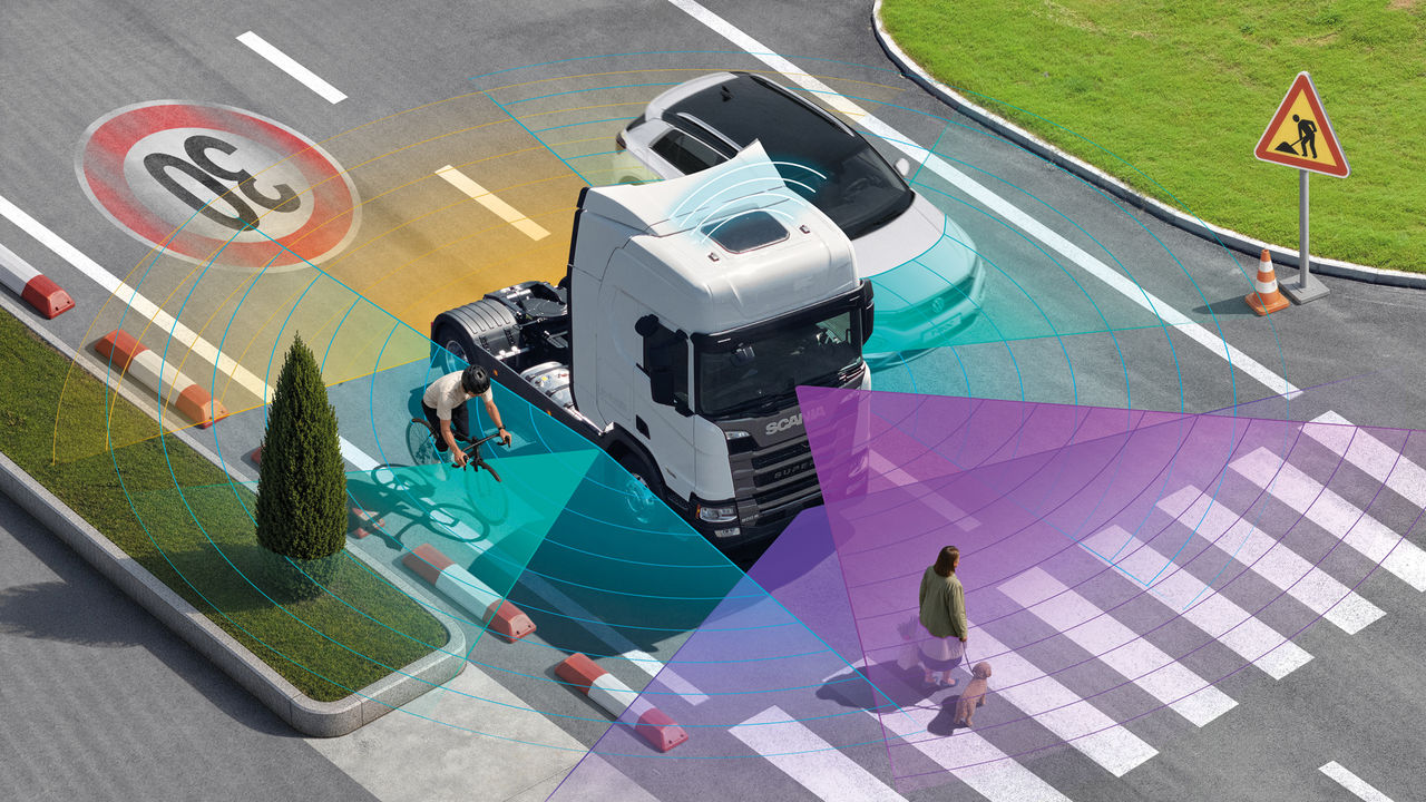 Sensori di sicurezza attiva e passiva Scania