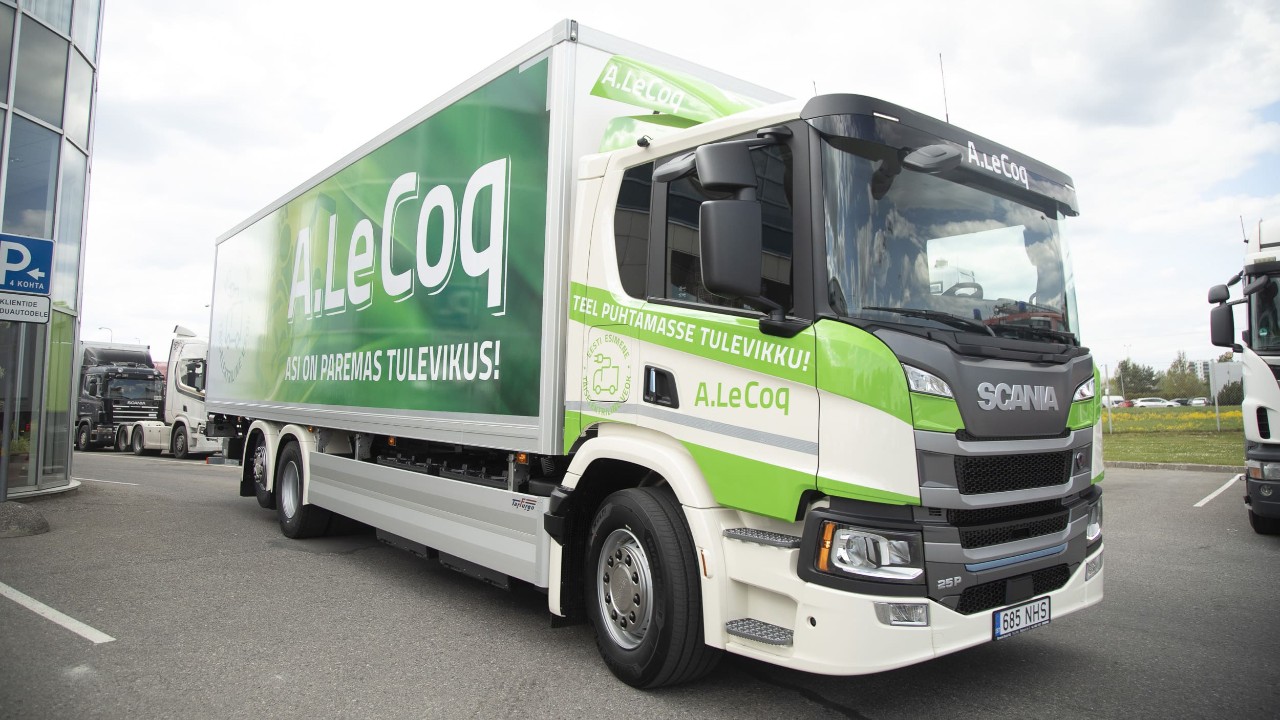 Sprendimas pasiteisino: „A. Le Coq“ įsigijo antrąjį elektrinį „Scania“ sunkvežimį Baltijos šalyse 