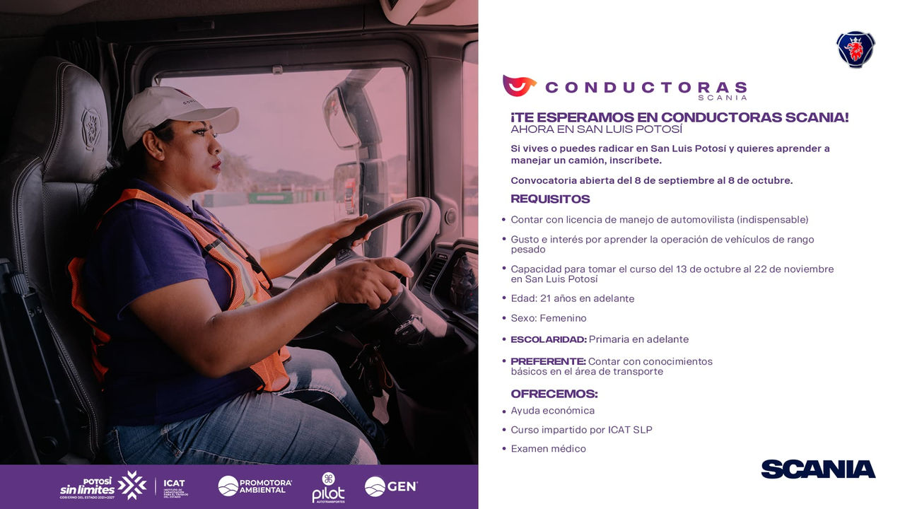 Conductoras Scania Convocatoria 7° Generación