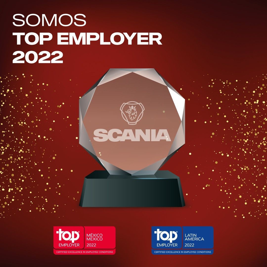 Scania México es reconocida por tercer año consecutivo como Top Employer 2022