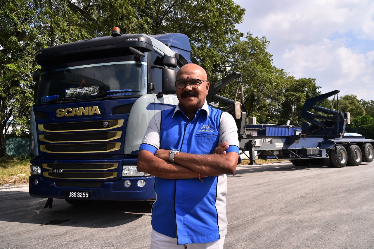 Boss Naidu with Scania truck