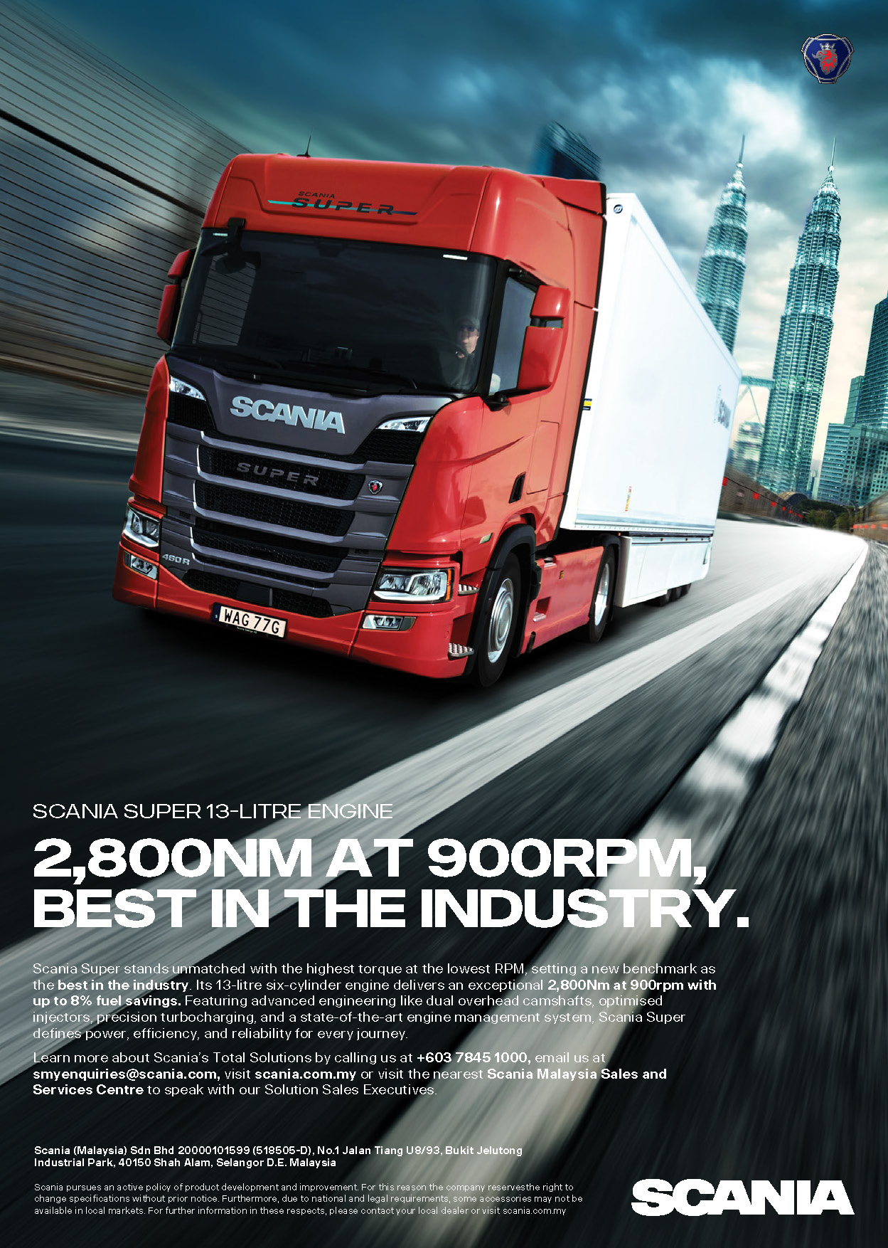 2,800NM at 900RPM, Best in Industry.