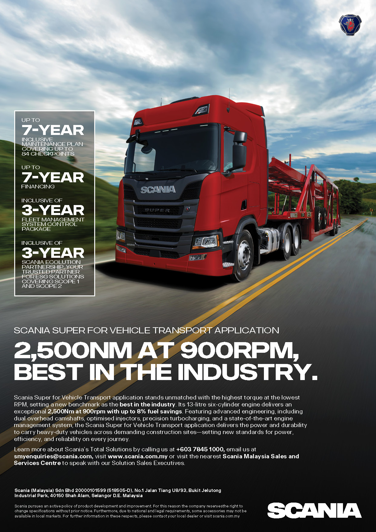 2,800NM at 900RPM, Best in Industry.