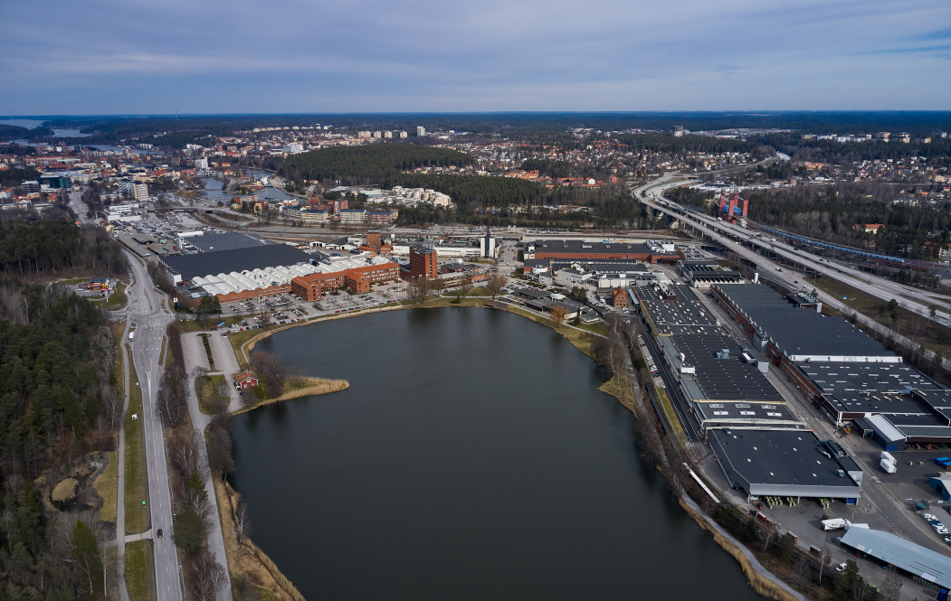 Aerial view, Scania head office and surroundings