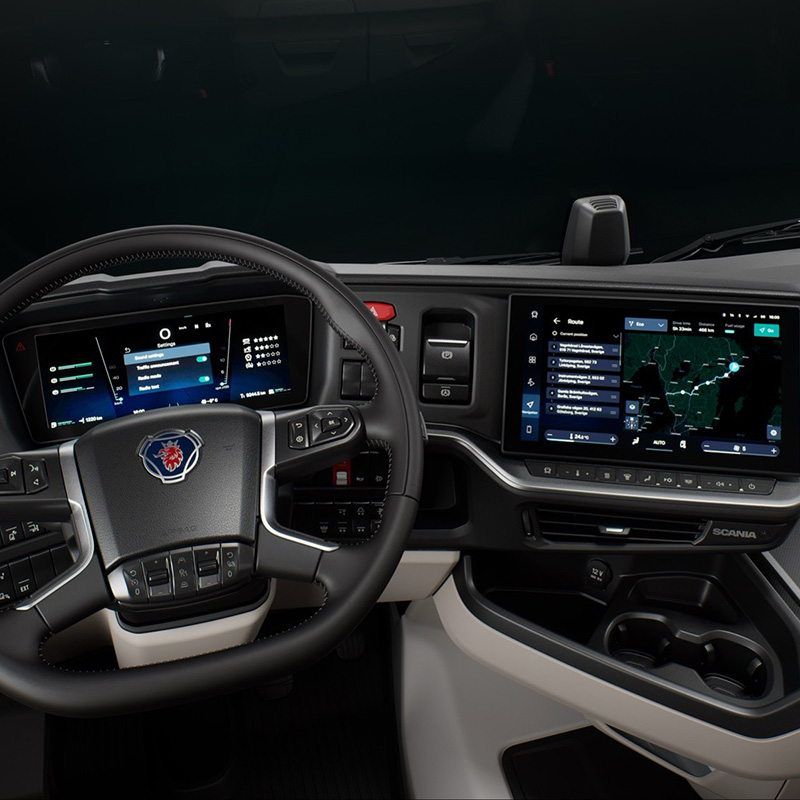 Veiligheid van vrachtwagens: digitaal dashboard, slim dashboard