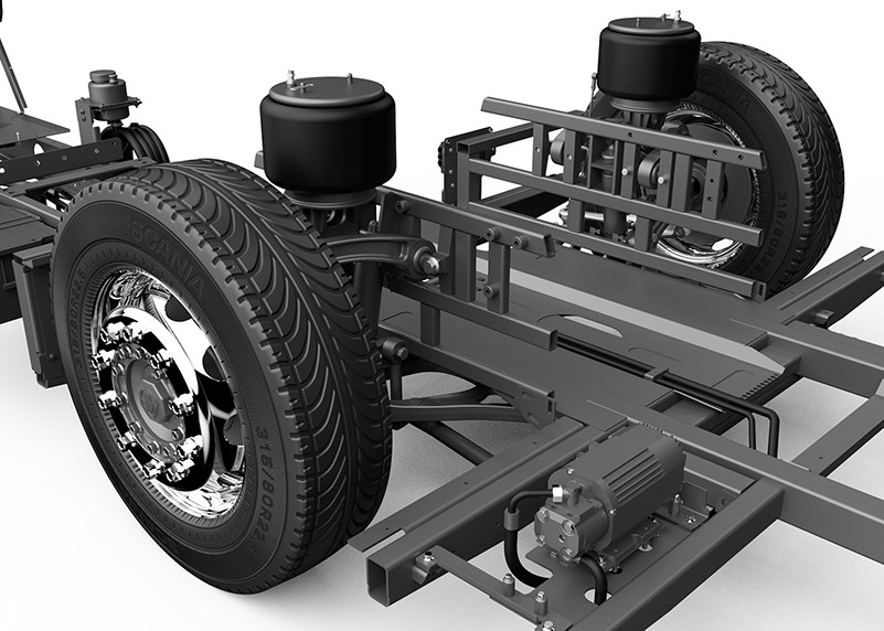 Chassis frontsuspension for bus