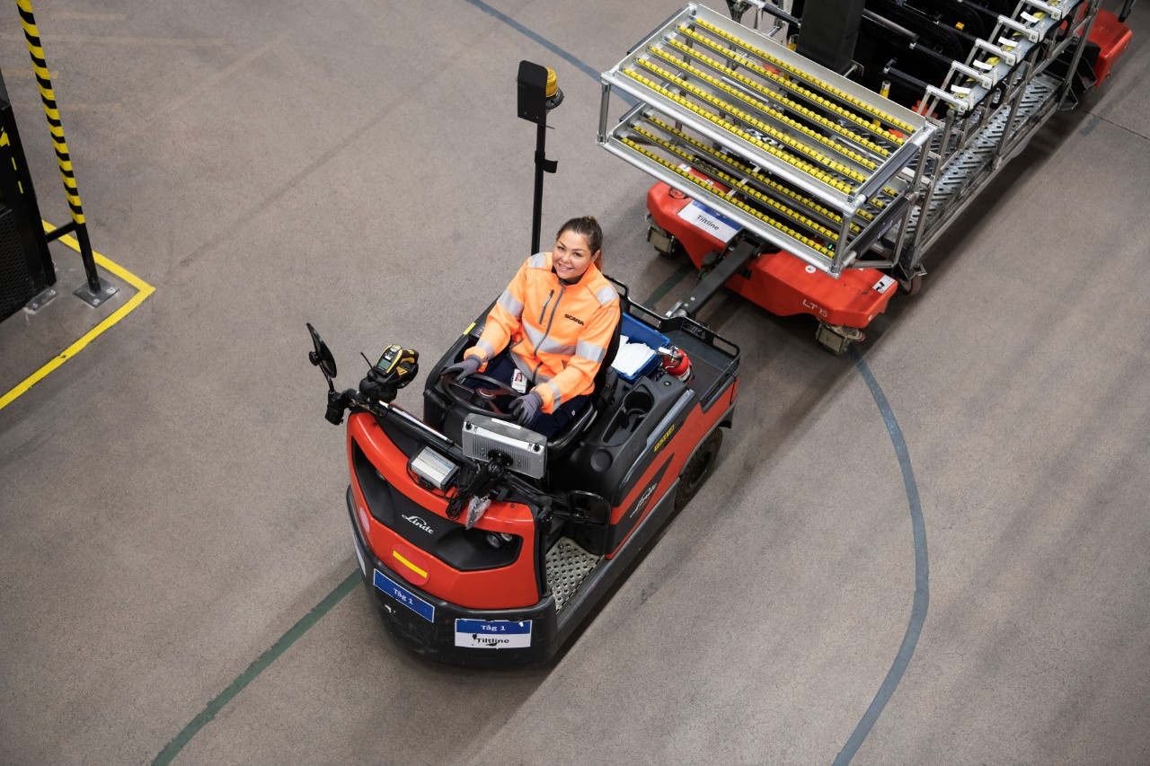 Tågfurnering på Scania Oskarshamns interna logistik