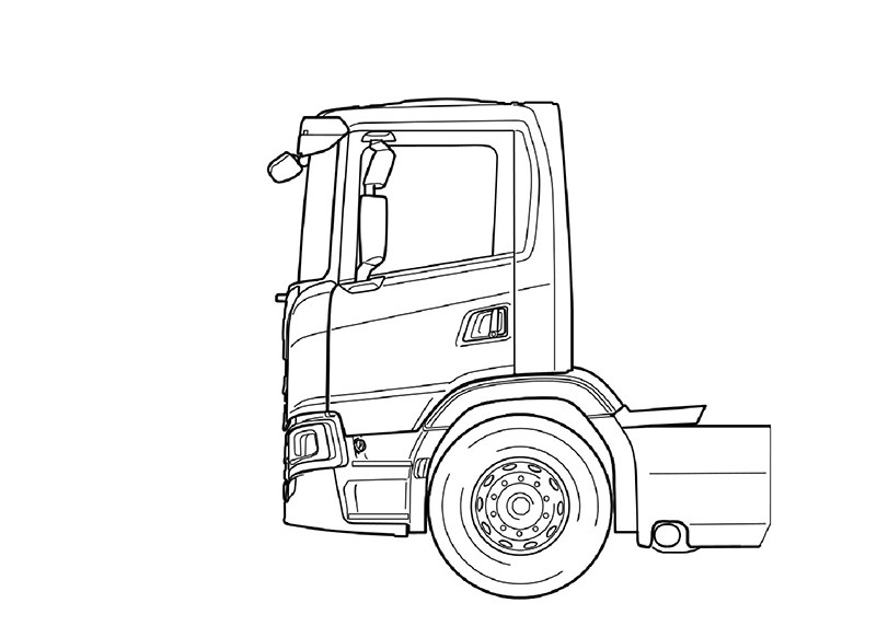 Ilustracja kabina krótka Scania G