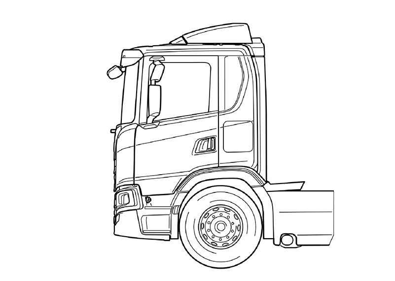 Ilustracja niska kabina dzienna Scania G