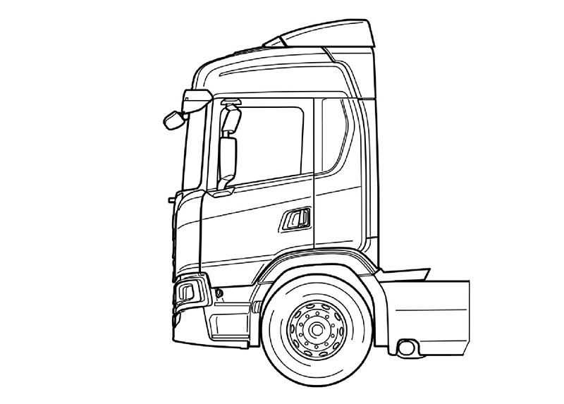 Ilustracja standardowej kabiny sypialnej Scania G