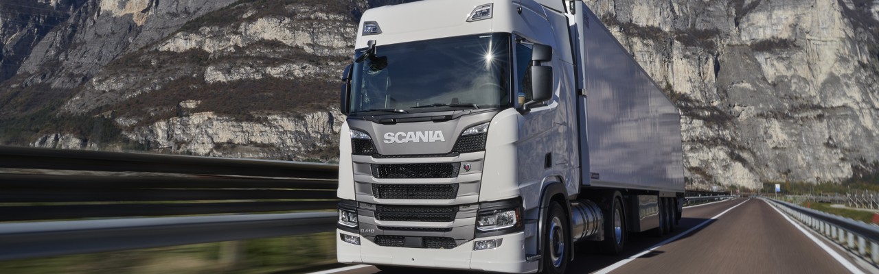 Ciężarowy pojazd Scania zasilany gazem