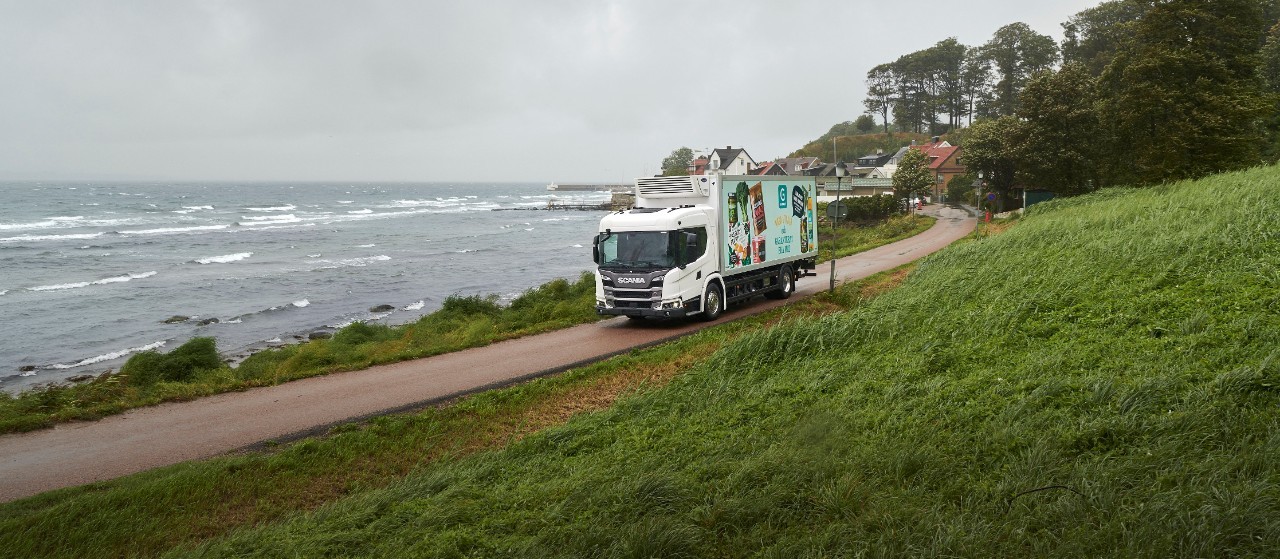 pojazd ciężarowy Scania na biometan