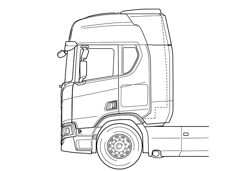 Scania R-sypialna długa Highline ilustracja