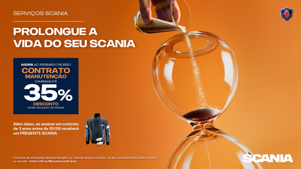 Até 35% de desconto em peças com contratos de manutenção Scania
