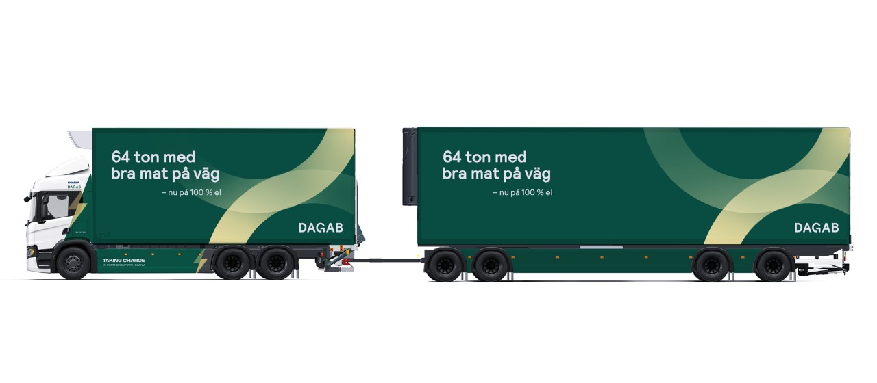 Scania pune la dispoziția companiei Dagab un vehicul complet electric, de 64 de tone, pentru transportul frigorific de alimente 