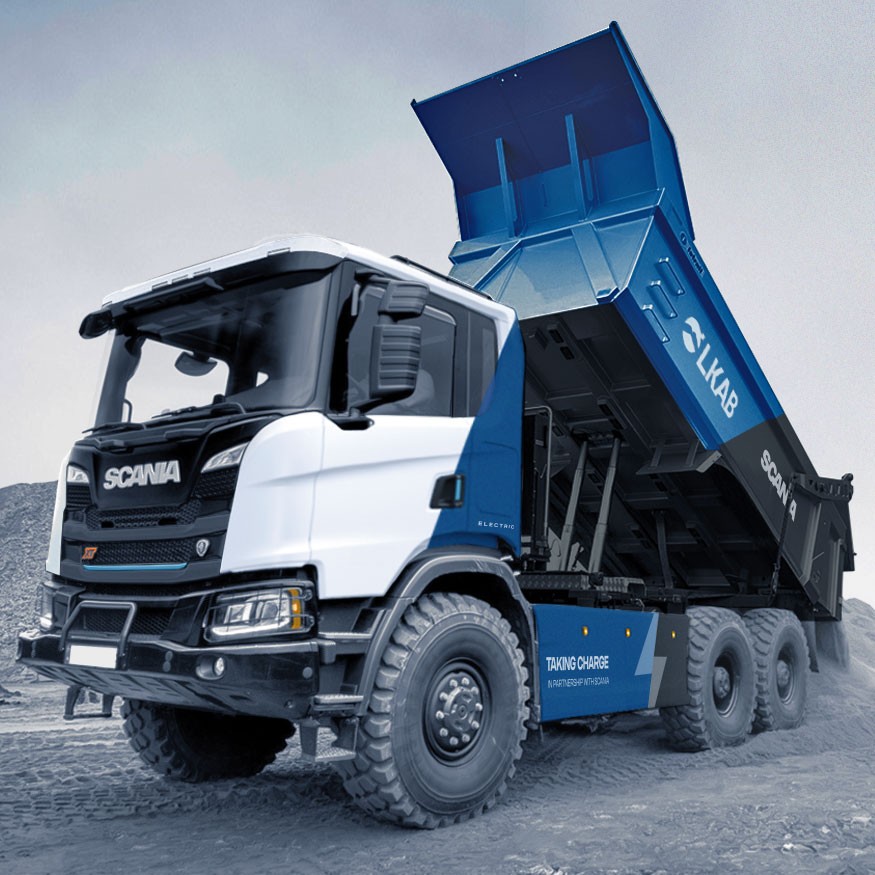 Scania sätter el-lastbilar i LKAB:s gruva i norra Sverige