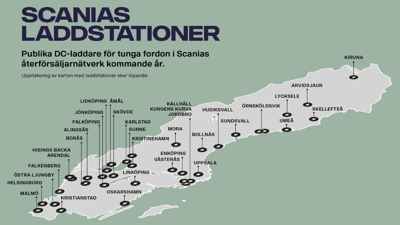 Scanias laddstationer