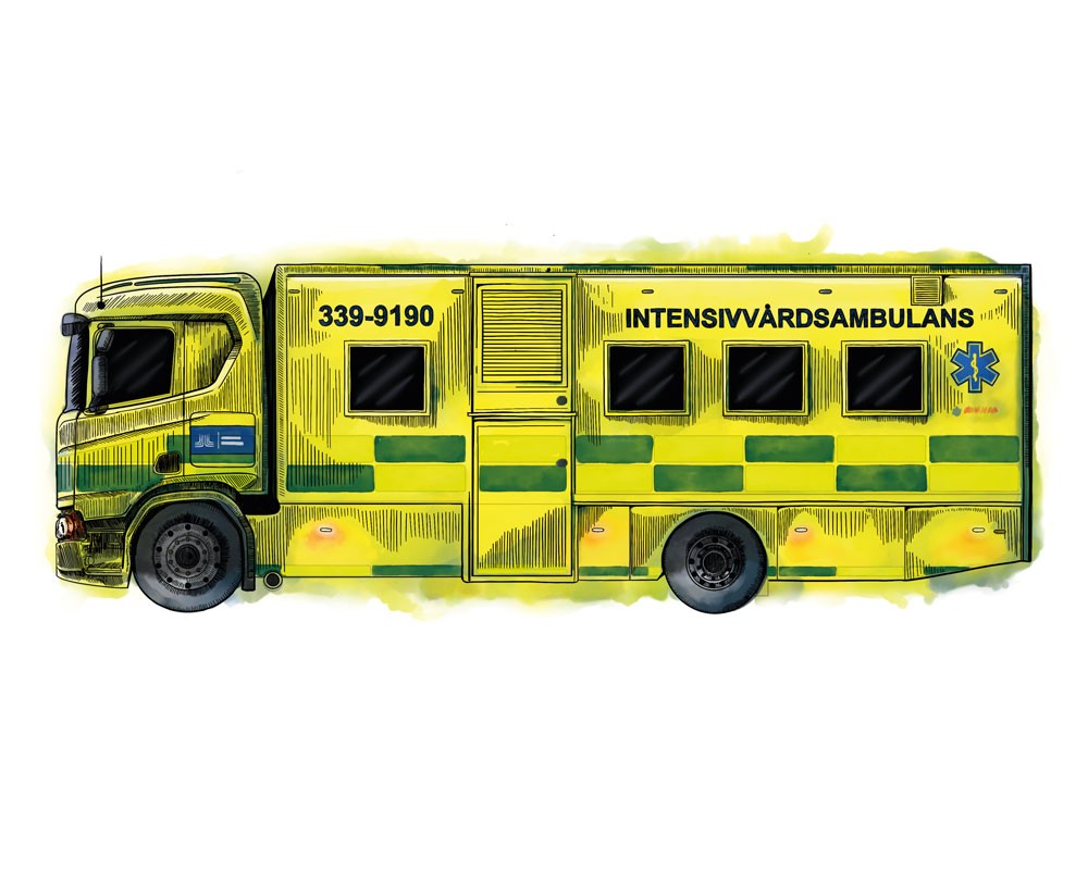 Teckning av ambulans