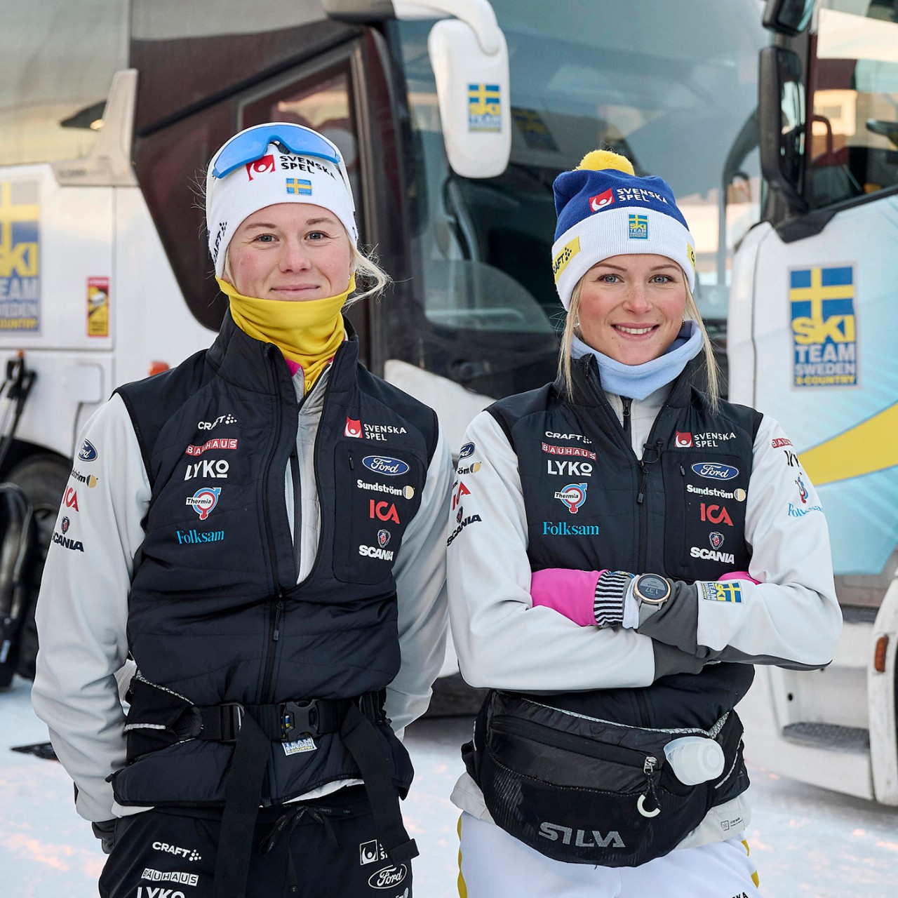Scaniabuss värmer längdskidåkarna
