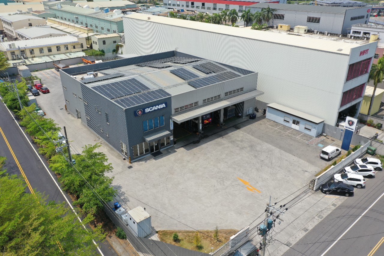 SCANIA台南廠啟動太陽能發電，年減40.5噸碳排放量
