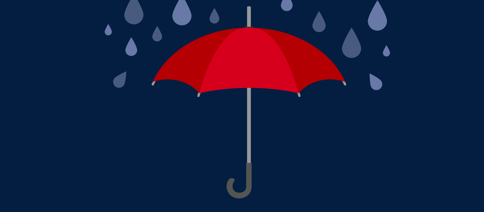 Umbrella protecting you from rain drops