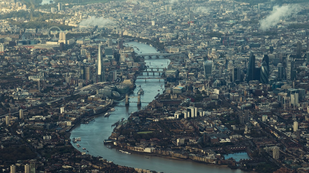 Ariel view of central London