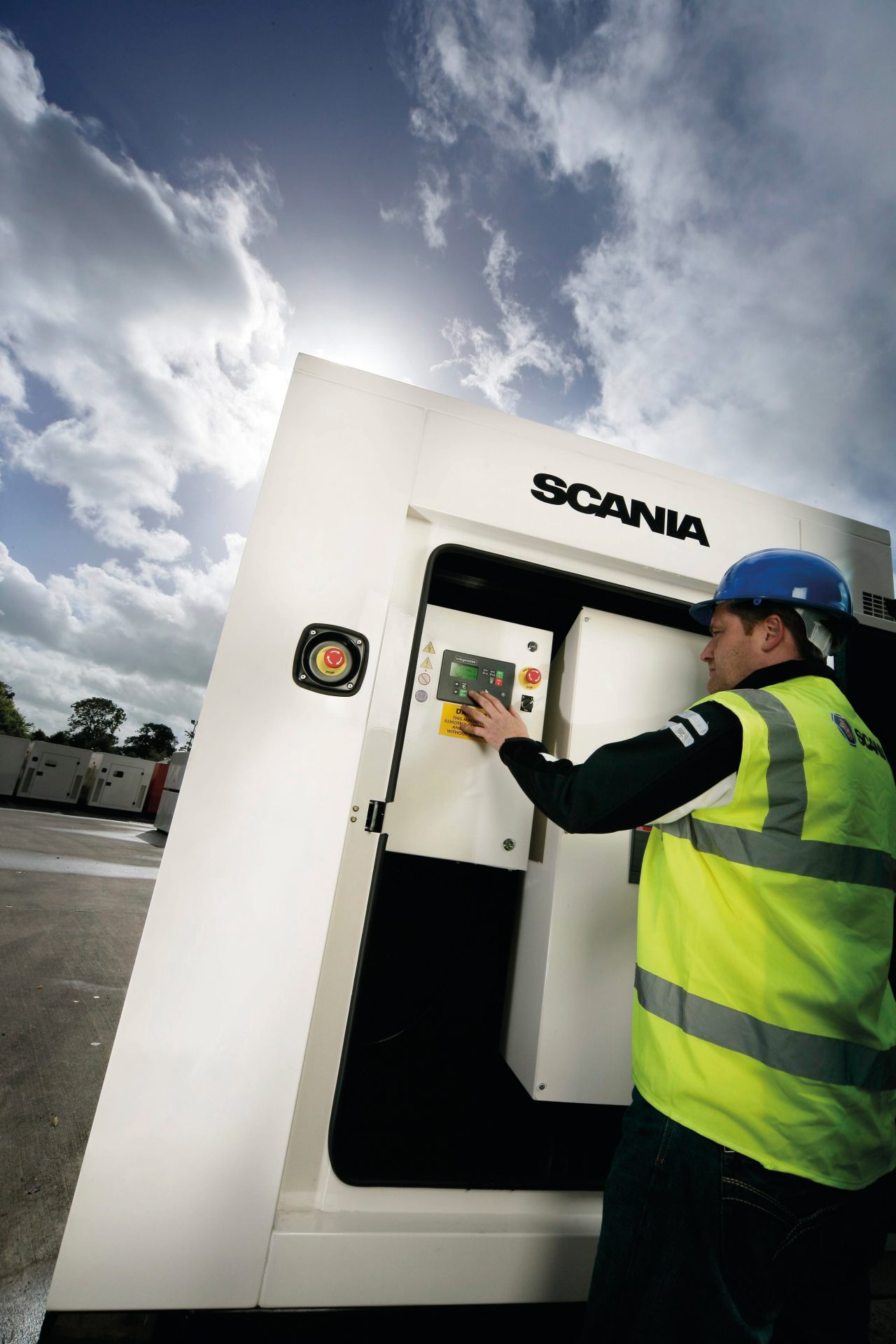 Scania technician working on a machine