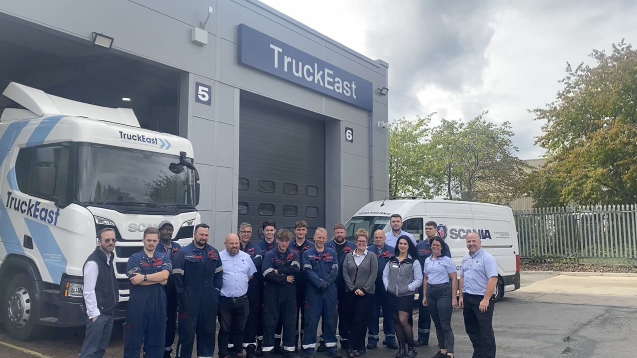 Team at TruckEast Northampton outside branch