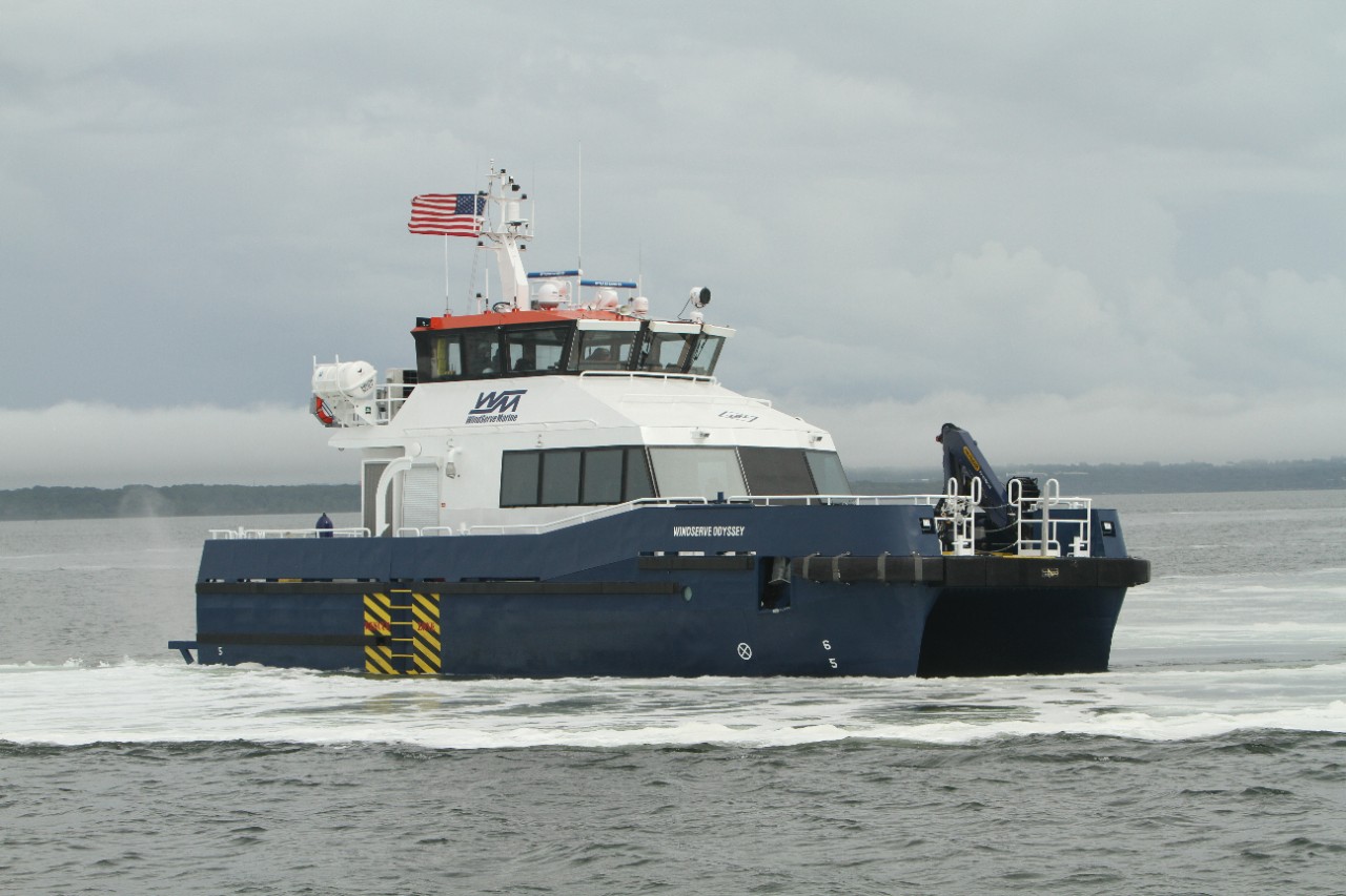 Windfarm boat powered by QUAD V8 Scanias