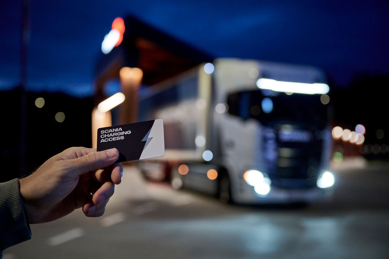 Scania truck charging station card