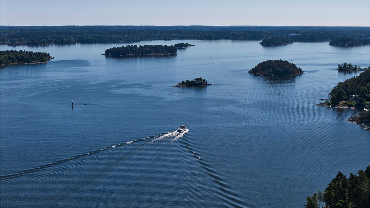 The Silverö ferry in the Swedish Archipelago.
